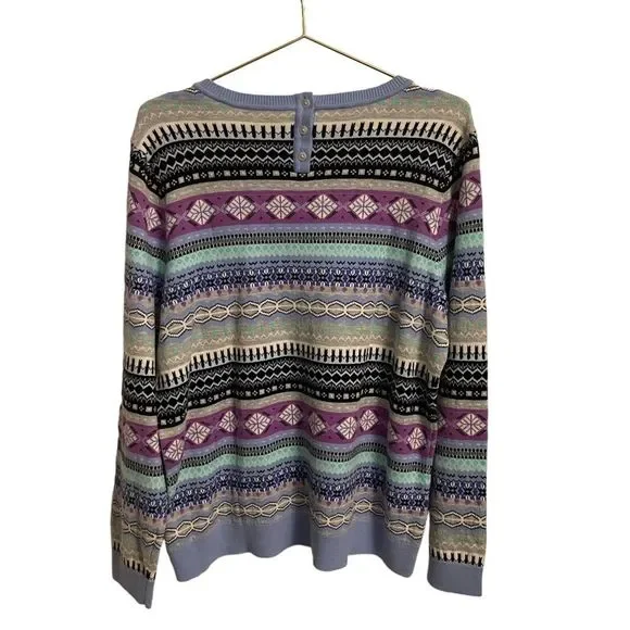 Talbots Fair Isle Wool Blend Crewneck Sweater Size XL NWT - Picture 7 of 12